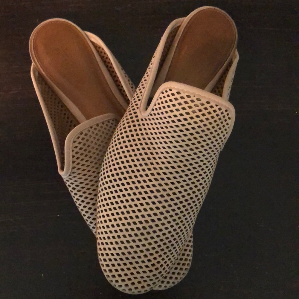 FRYE blushed oiled Nubuck Gwen perforated slides